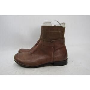 Pantanetti Womens Size 38.5 EUR Brown Leather Zip Ankle Fashion Boots Bootie